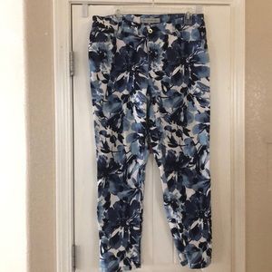 Gorgeous deep blue floral jeans